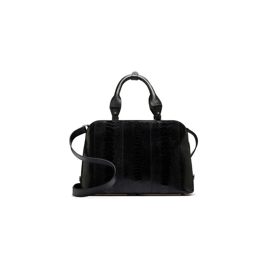 Black Lexington Ostrich Leg Leather Business Bag Bellabags Bellabags