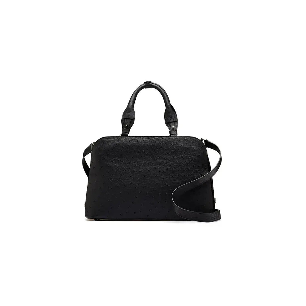 Black Lexington Ostrich Quill Leather Business Bag Bellabags Bellabags